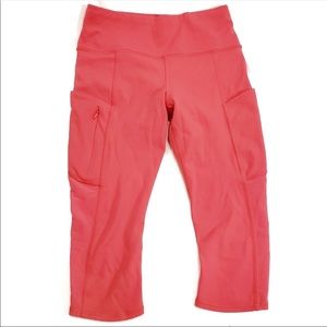 Athleta Crop Leggings in Bright Coral